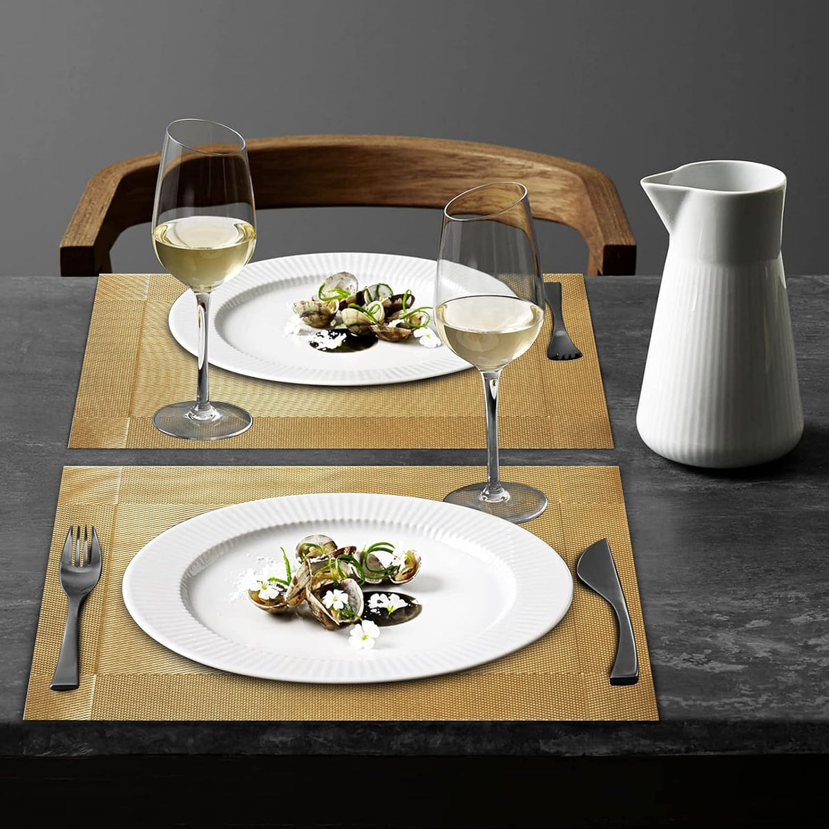 Trophable Placemats Set of 6 Table Placemats Heat Resistant Woven Placemats