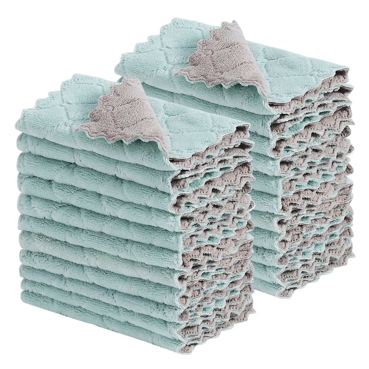 GADIEDIE 10Pack Kitchen Cloth Dish Towels,Super Absorbent Coral Velvet Dishtowels,Nonstick Oil Washable Fast Drying,Double-Sided Dish Towel,Used for Table Dish Glass Pet Paw（5Colors）
