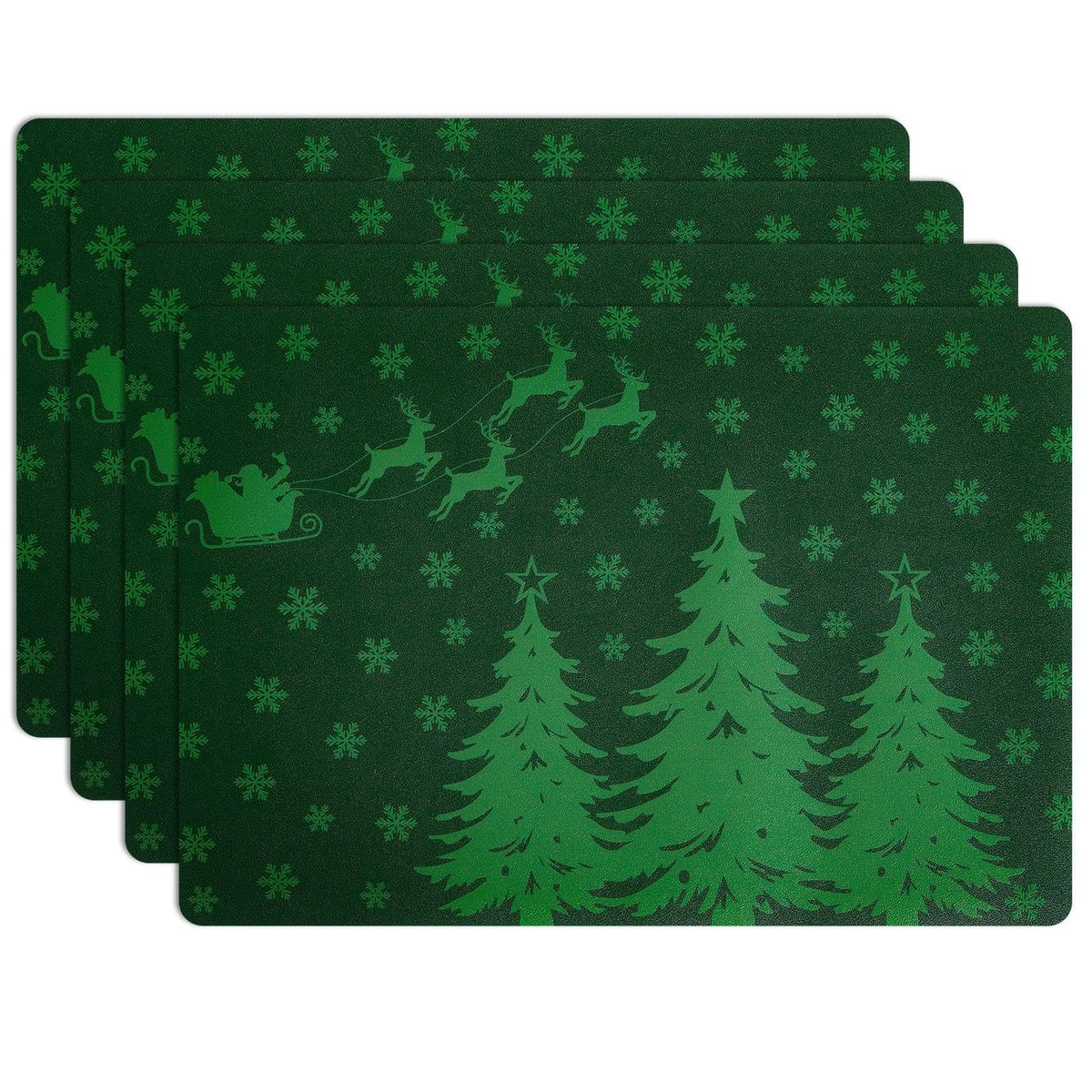 MOSAYT Vinyl Faux Leather Placemats, Set of 8, Reddish Brown