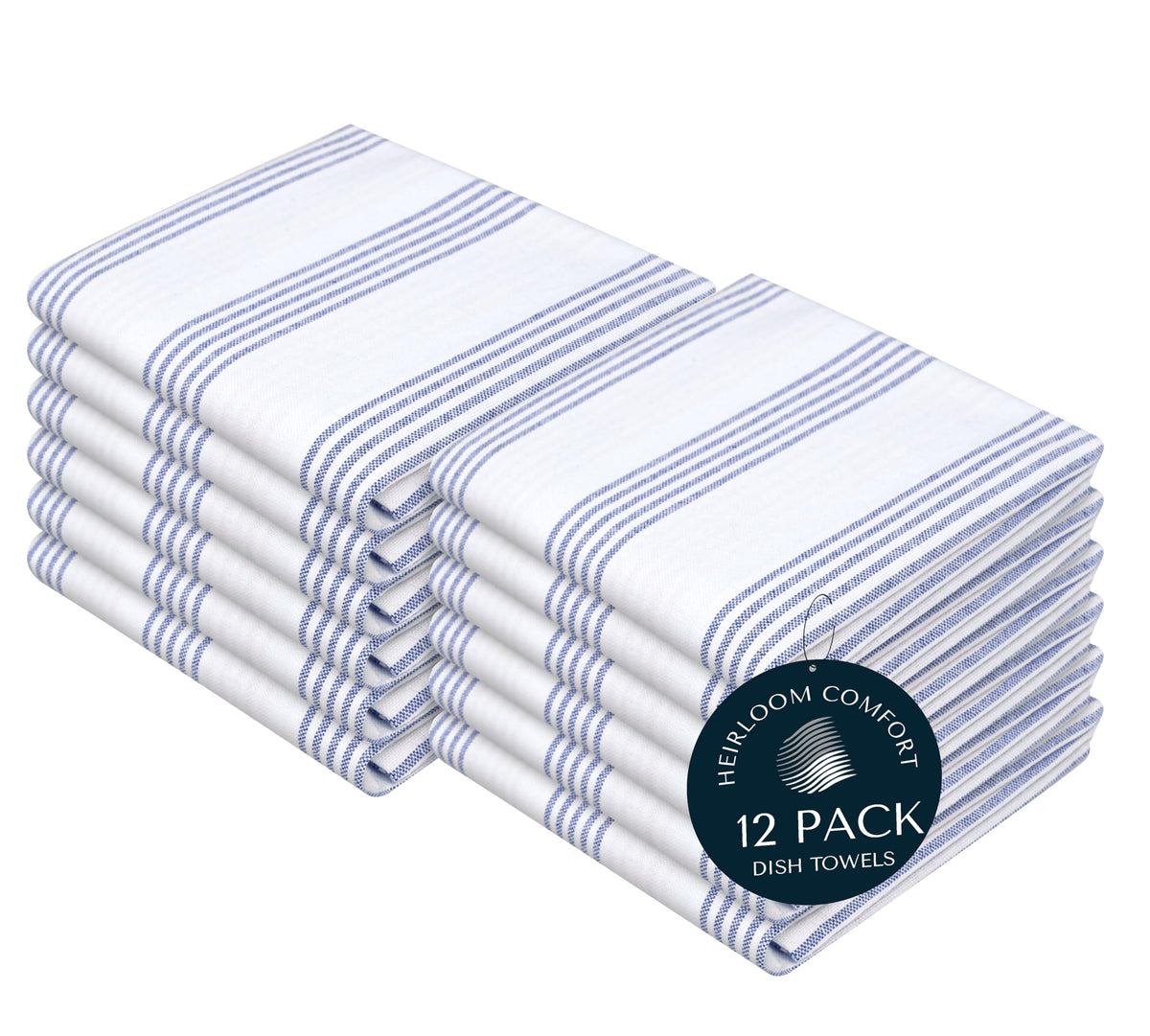 Rust Stripe Dish Towels, 5 Pack, 100% Cotton, Super Absorbent and Quick Dry, Multi Pin Striped Kitchen Towel Set, Durable Wash Cloths for Kitchen Use, Cleaning & Drying Dishes