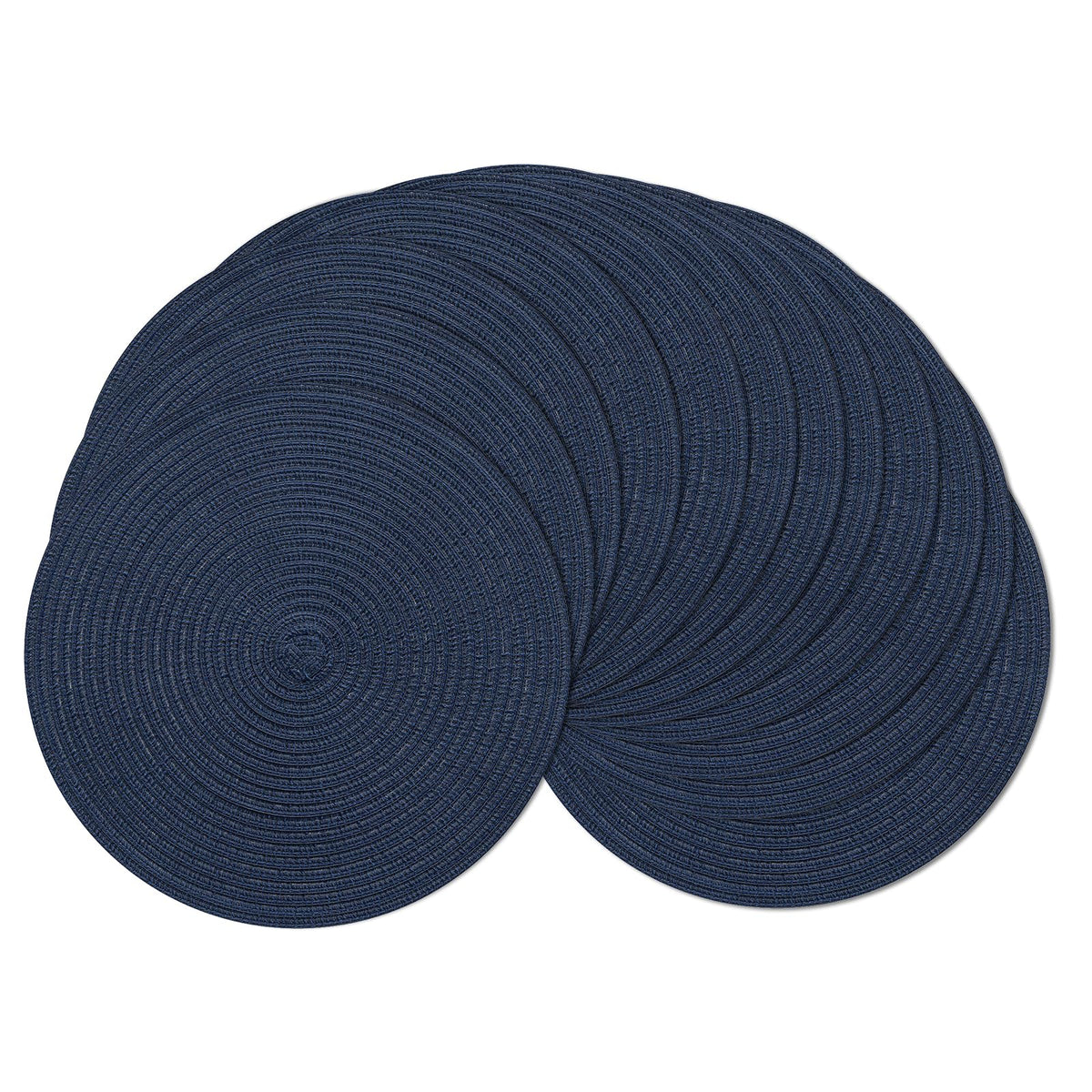 SHACOS Round Braided Placemats Set of 4 Washable Place Mats for Dining Tables 15 inch Non Slip Kitchen Table Mats (Beige, 4)