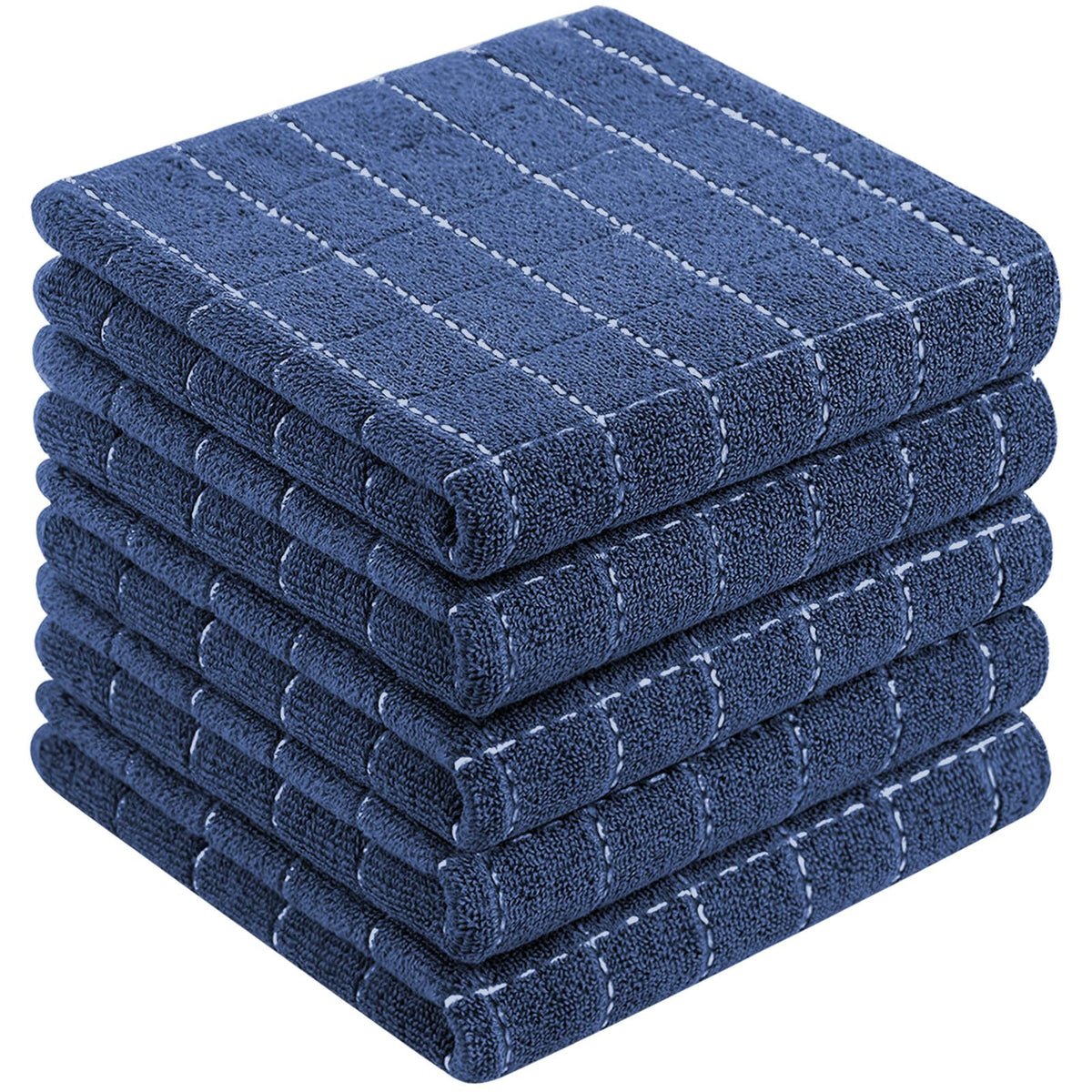 Homaxy 100% Cotton Terry Kitchen Towels, 2 Pack, Black