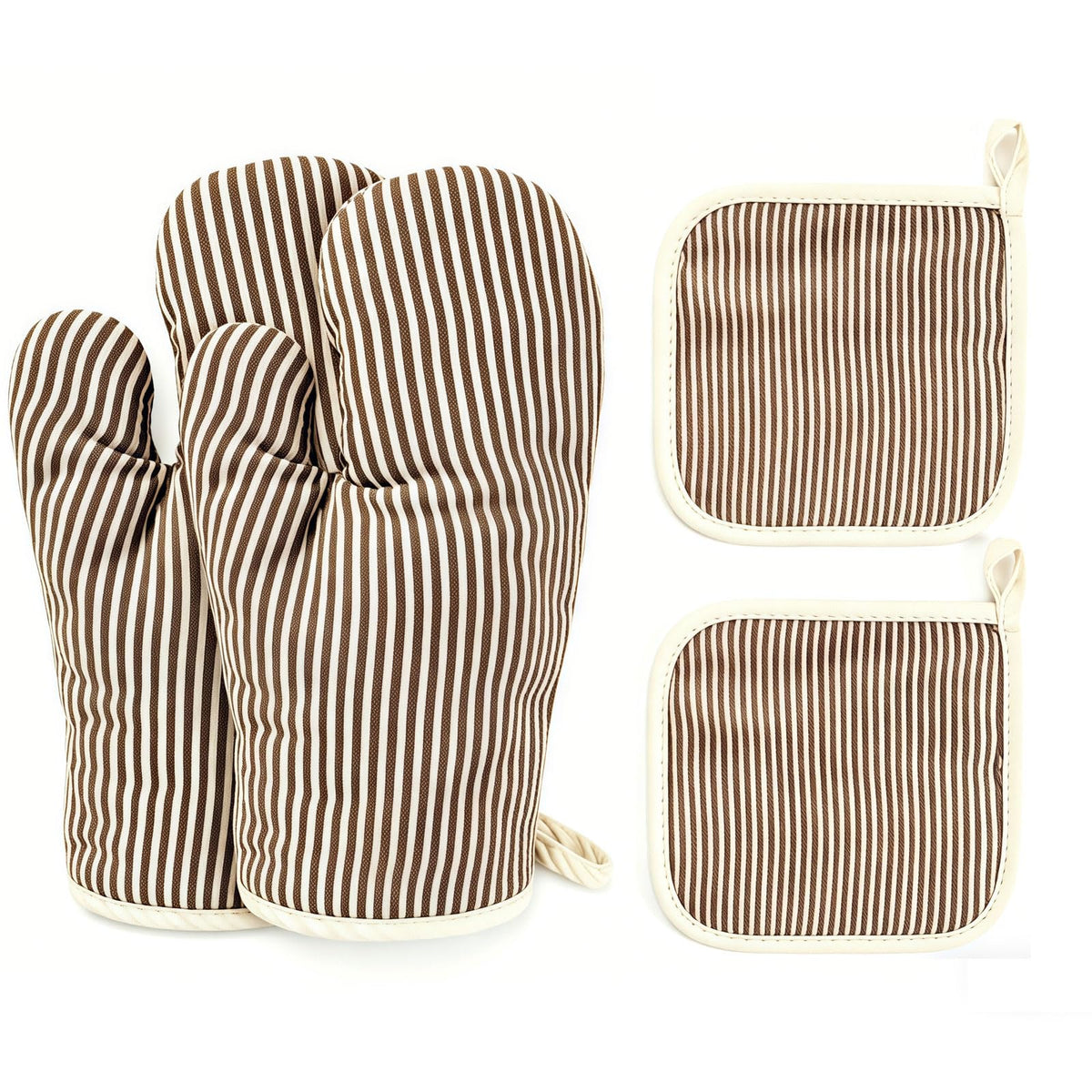 4Pcs Oven Mitts and Pot Holders, Heat Resistant Oven Mitts Set with Pothholder,Heat Resistant Microwave Gloves Safe for Baking,Cooking, BBQ