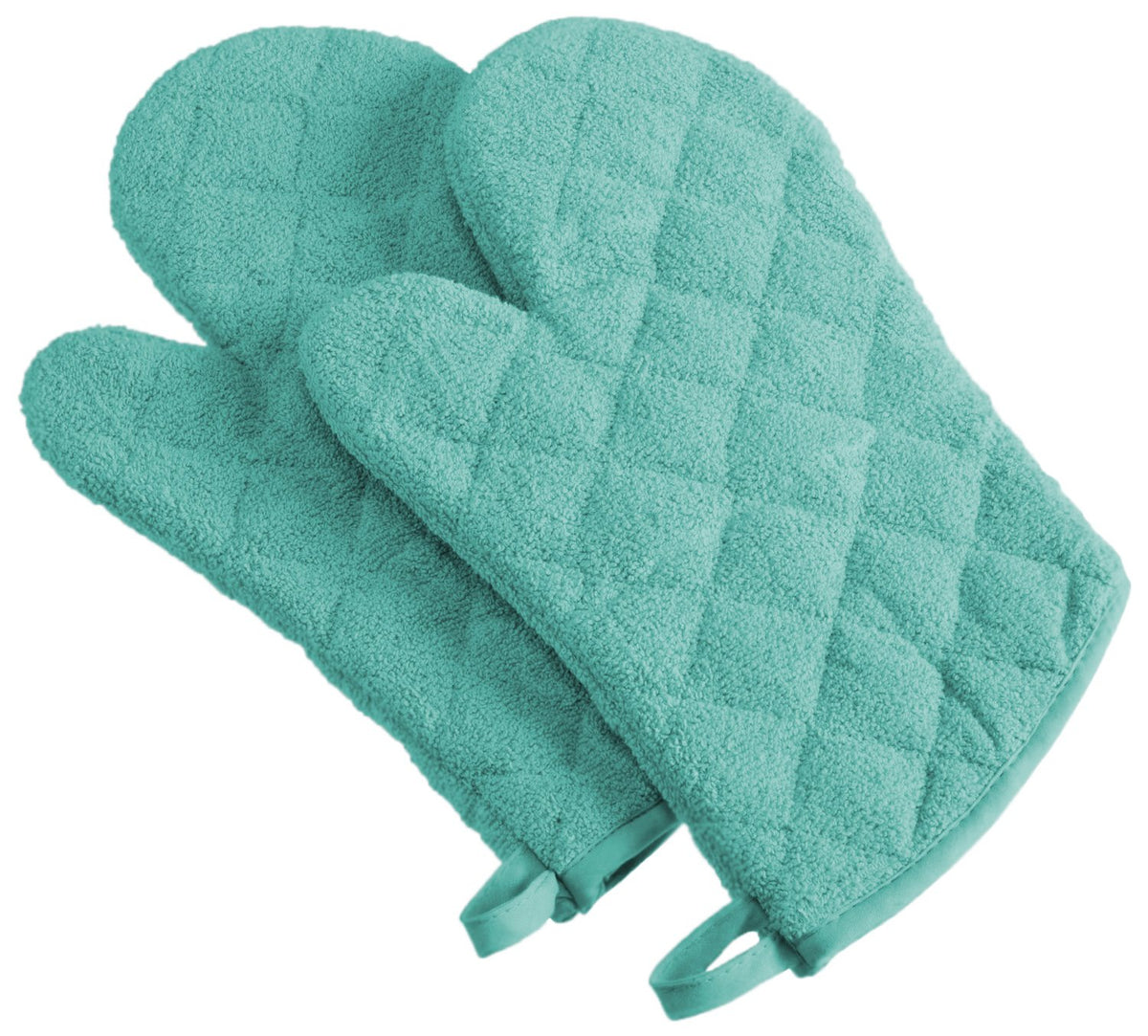 DII Basic Terry Collection 100% Cotton Quilted, Oven Mitt, Sage, 2 Piece