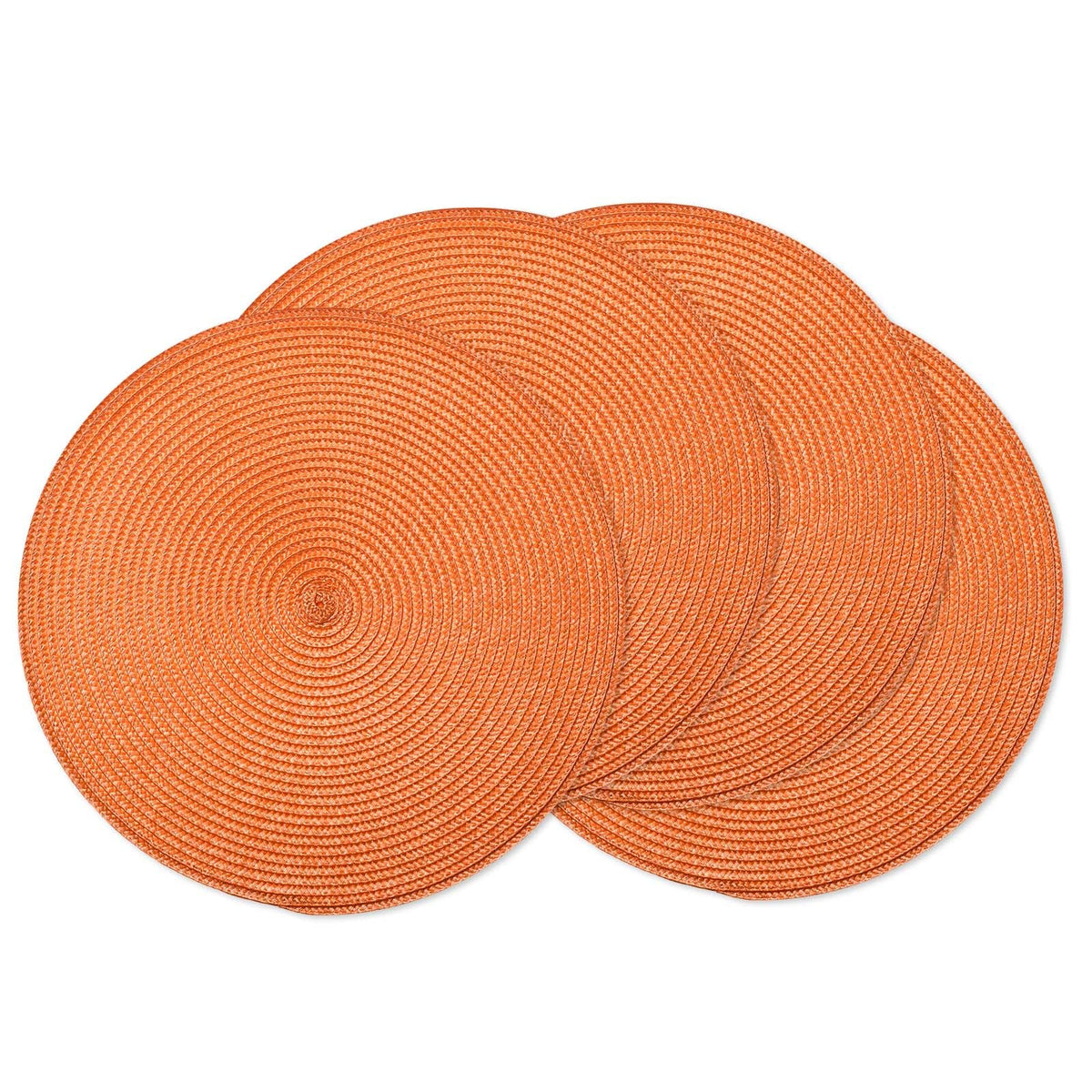 AHHFSMEI Round Placemats Set of 6 Heat Resistant Washable Non-Slip Woven Braided Table Mats for Dining Table Kitchen & Home Decor (Black)