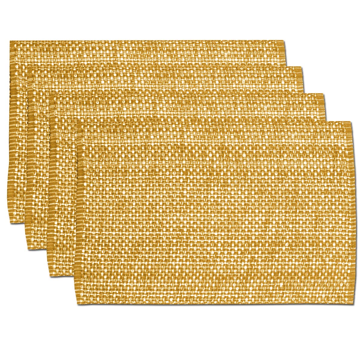 Sweet Home Collection 100% Cotton Placemats for Dining Room Rectangle Two Tone Woven Fabric 13" x 19" Soft Durable Table Mat Set, Set of 4, Rust