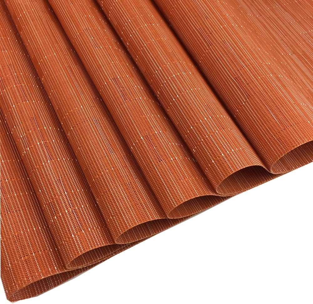 WAZAIGUR Placemats Set of 6 for Dining Table, 17.7" x 11.8", Orange