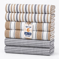 Pack of 6 Cotton Kitchen Towels Set, Dish Towels, Cleaning Rags, Kitchen Dish Cloths for Washing Dishes, Cotton Cleaning Cloths, Ultra Soft, Lightweight & Quick Dry, Flat Weave, 28"x18" (Olive & Gray)