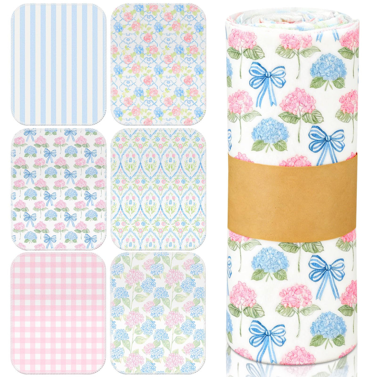 36 Pack Reusable Kitchen Cloths Cotton Towels, Hydrangea