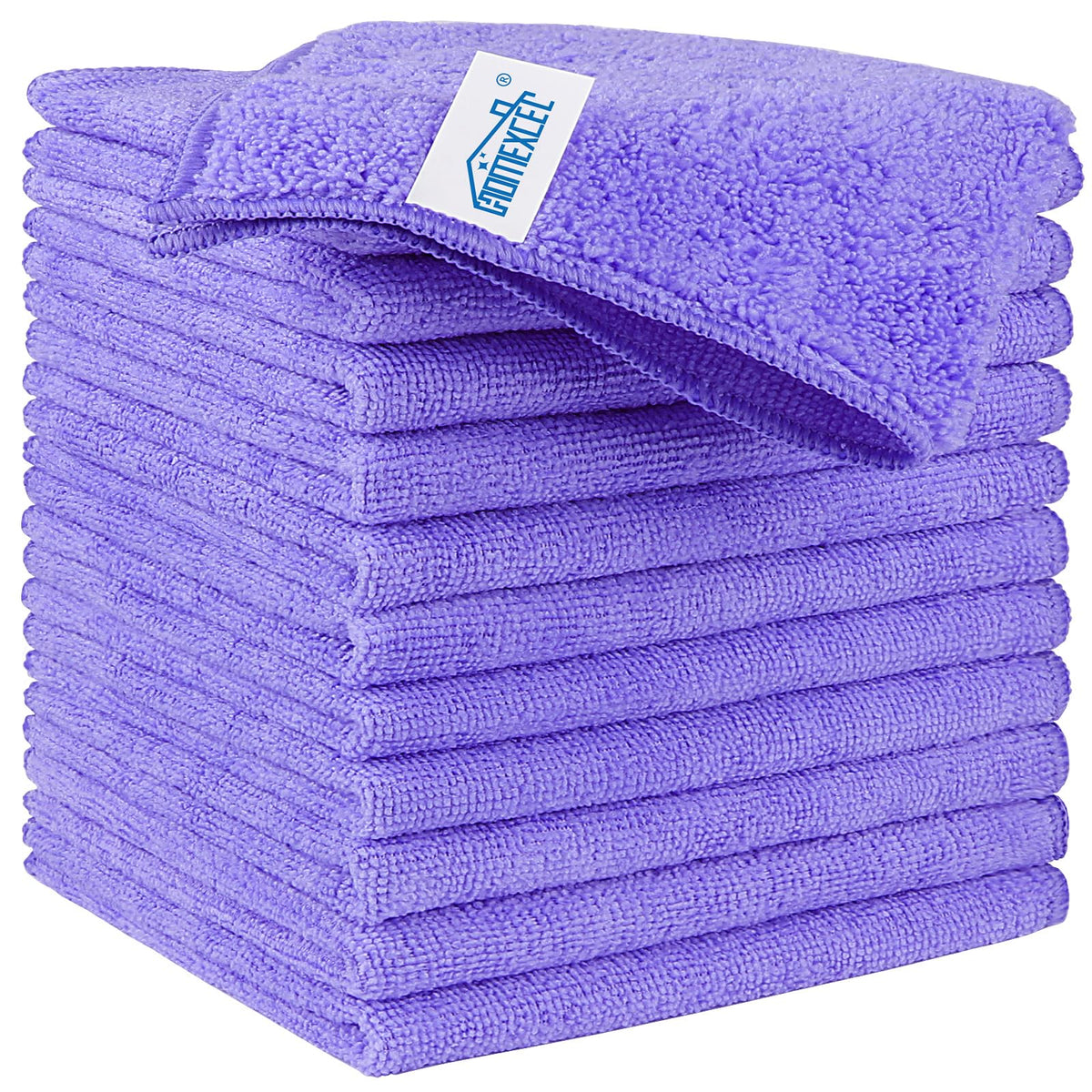 HOMEXCEL Microfiber Cleaning Cloth, Kitchen Towels 12 Pack, Lint Free, Scratch-Free, Highly Absorbent, Reusable Dish Towels for Kitchen and Household