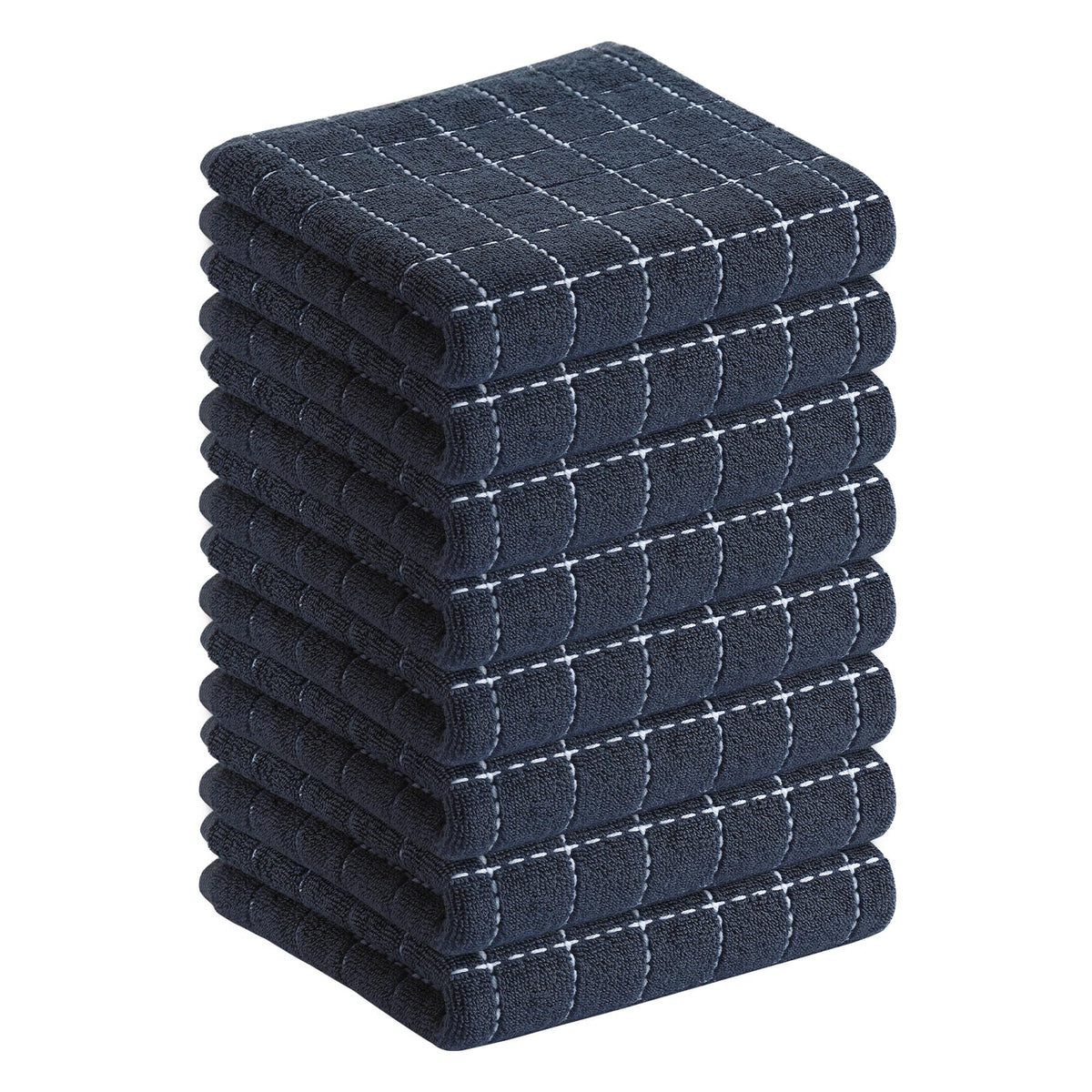 Homaxy 100% Cotton Terry Kitchen Towels, 4 Pack, Black