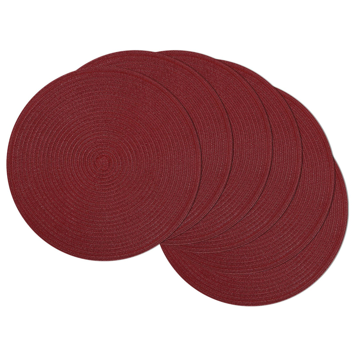 SHACOS Round Braided Placemats Set of 4 Washable Place Mats for Dining Tables 15 inch Non Slip Kitchen Table Mats (Beige, 4)