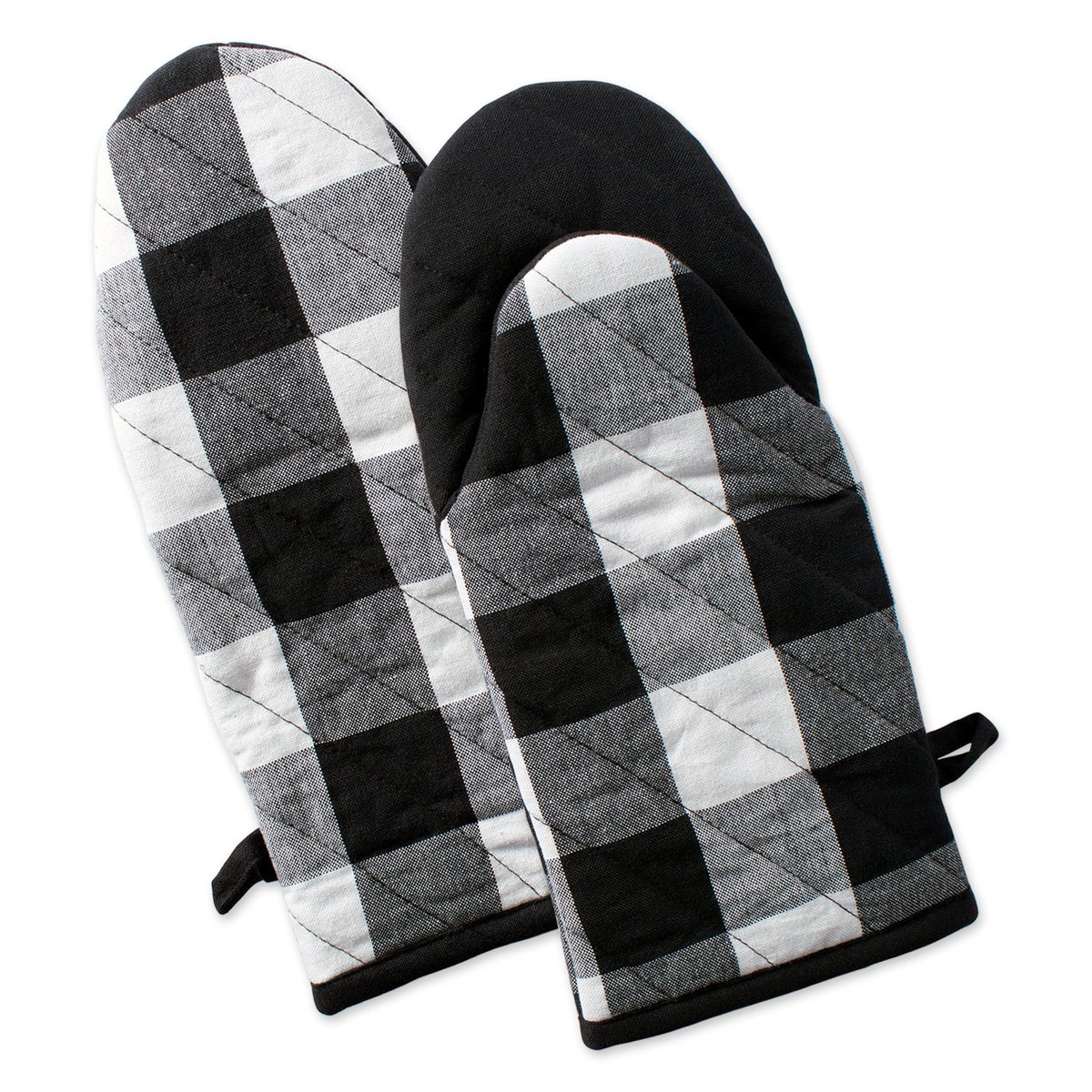 DII Buffalo Check Kitchen Collection, Classic Farmhouse Kitchen Set, Oven Mitt, Black & White, 2 Piece