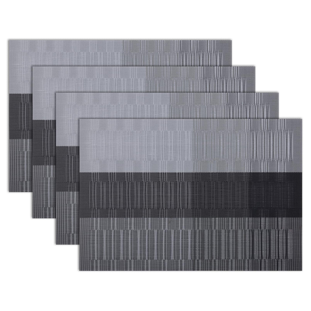 Winknowl Placemats Set of 8, Heat Resistant Non-Slip Vinyl Woven Table Mats for Dining Table, Washable Durable Elegant Place Mats for Kitchen Indoor/Outdoor Use (Beige Blue)