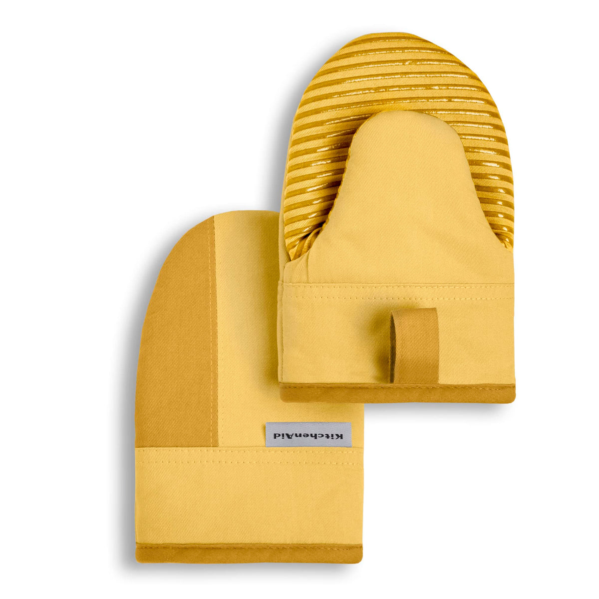 KitchenAid Beacon Two-Tone Non-Slip Mini Oven Mitt Set, Milkshake Tan/Beige, 5.5"x8", 2 Piece