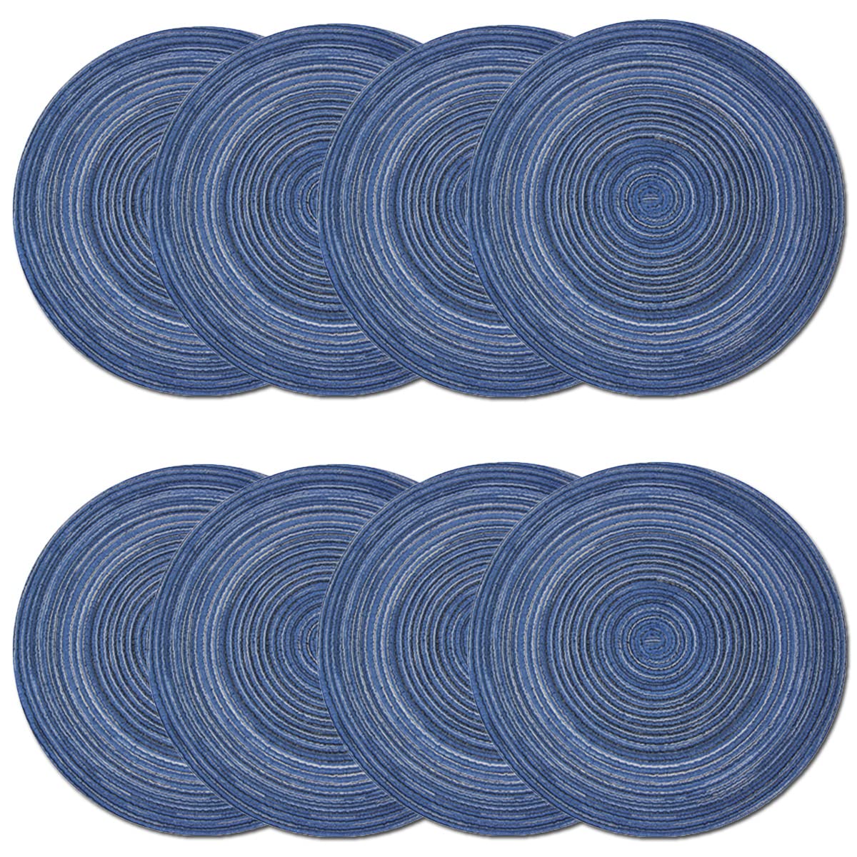 PIGCHCY Place Mats Heat-Resistant Non Slip Placemats Easy Wipe Clean Table Mats Woven Vinyl Placemats for Dining Table(Set of 6, Brown)