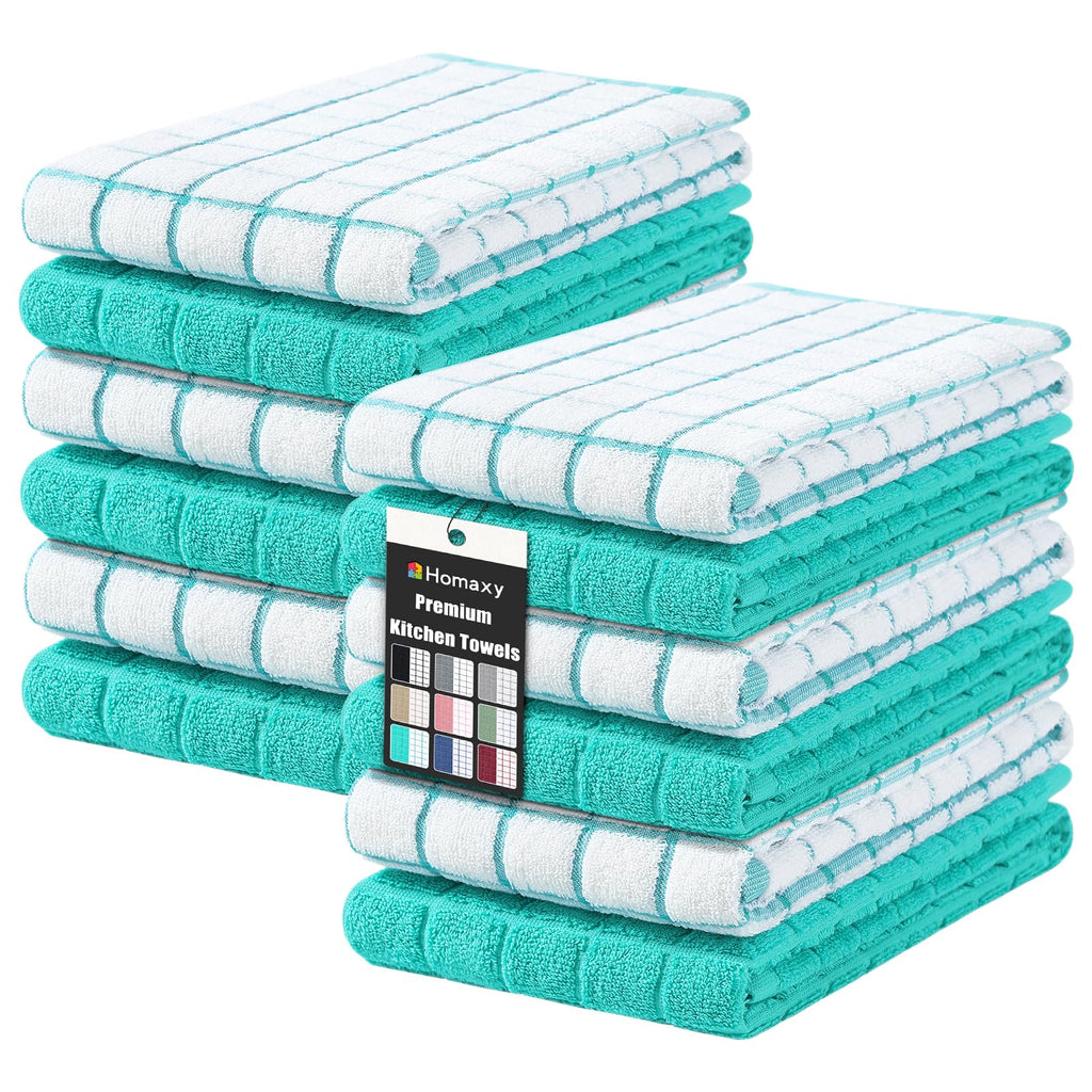 Homaxy Large Premium Cotton Kitchen Towels 16"x 28", 6 Pack, Grey