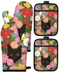 Miss Adola Cotton Oven Mitts and Pot Holders Sets, Lemon Songbird