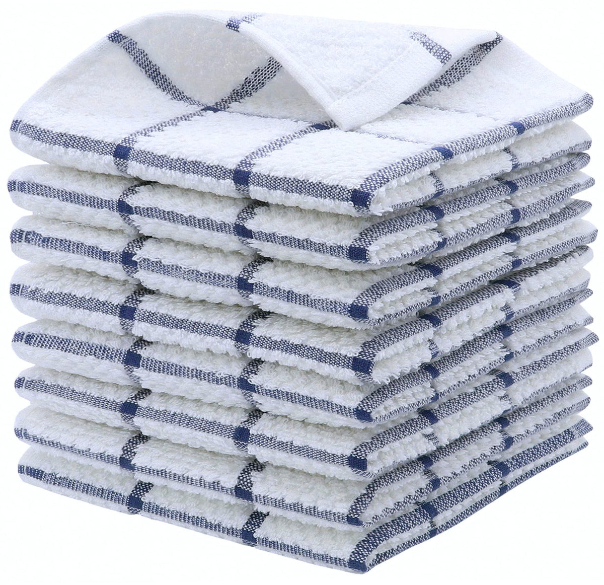 Cotton Dish Towels for Kitchen, Dish Rags, 12 x 12 Inches, 8pc, Grey