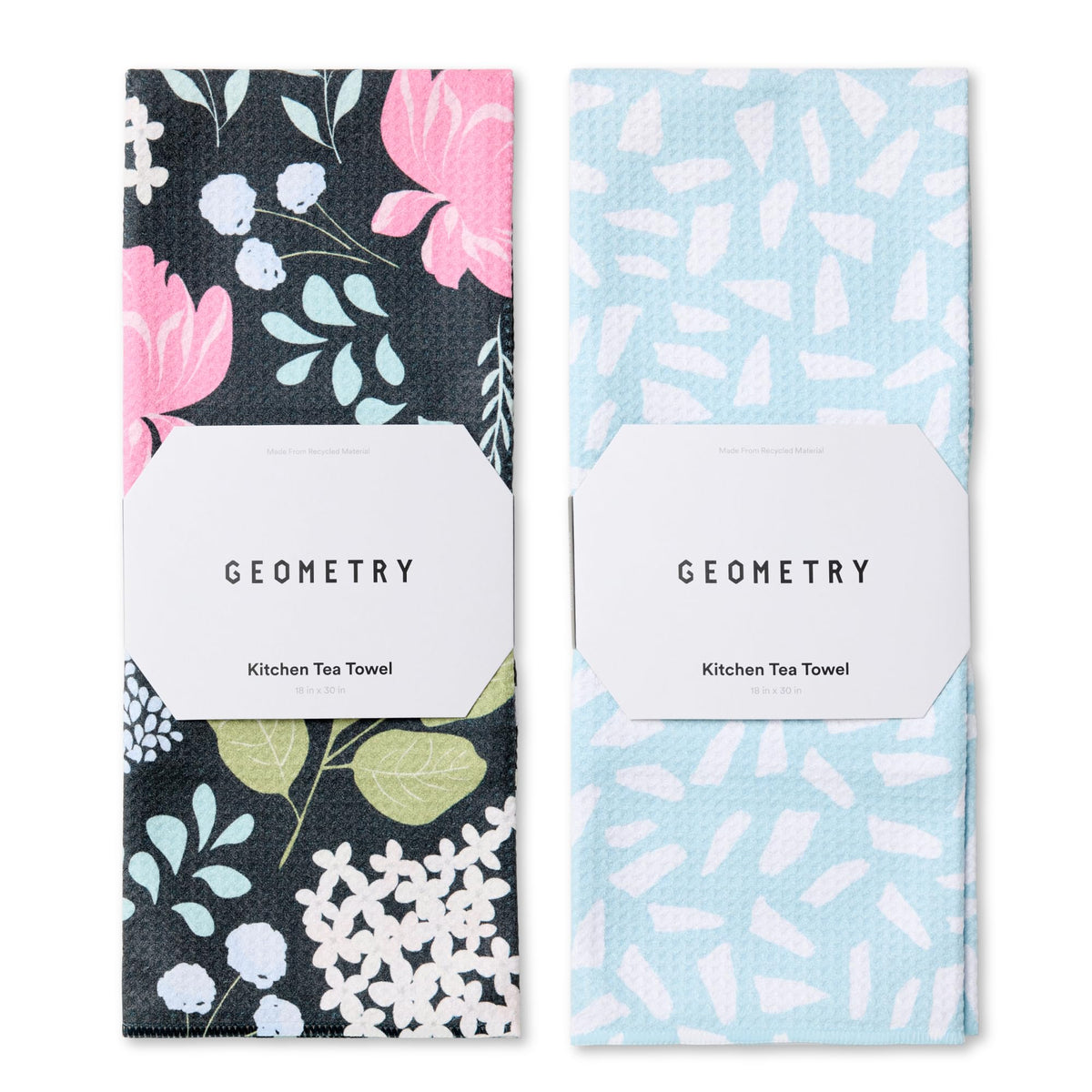GEOMETRY Kitchen Tea Towels - Quick Dry Microfiber Dish Towels for Kitchen Every Bloom, 18" x 30" 2 Pack