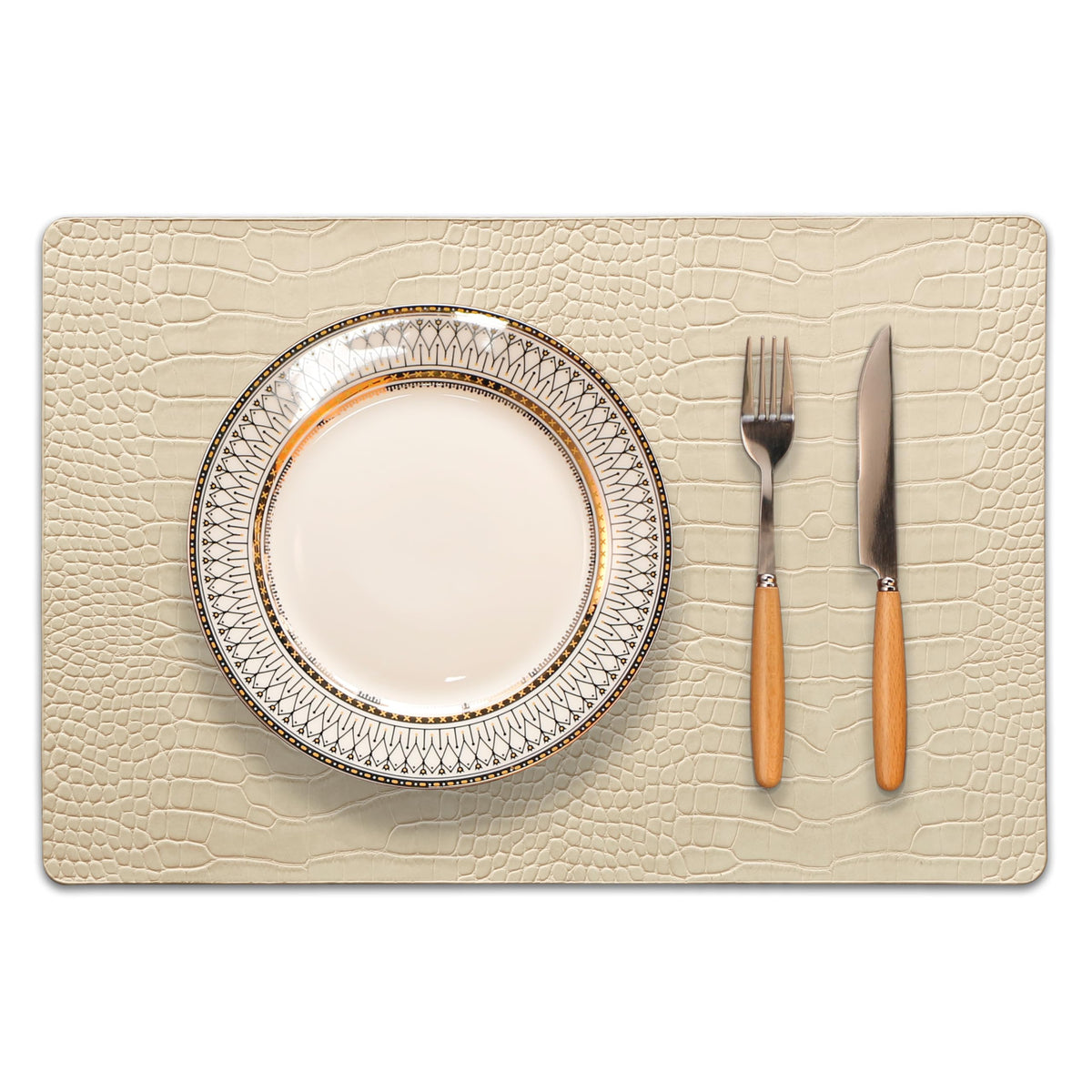 Set of 4 Faux Leather Placemats, PU Table Mats, Waterproof, Stain Resistant, Heat Resistant, Easy to Clean for Kitchen Dining Table,Conference Table