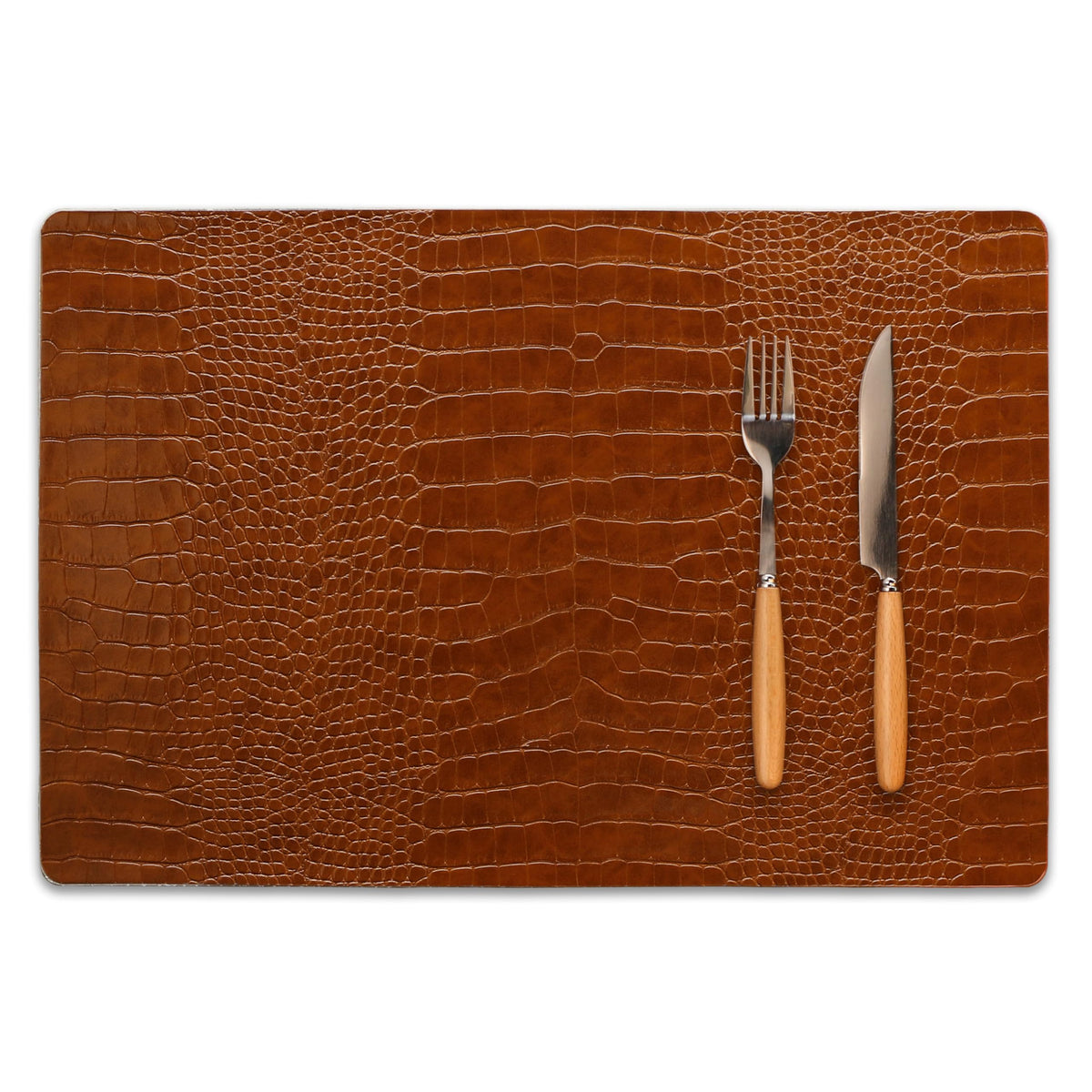 Set of 4 Faux Leather Placemats, PU Table Mats, Waterproof, Stain Resistant, Heat Resistant, Easy to Clean for Kitchen Dining Table,Conference Table
