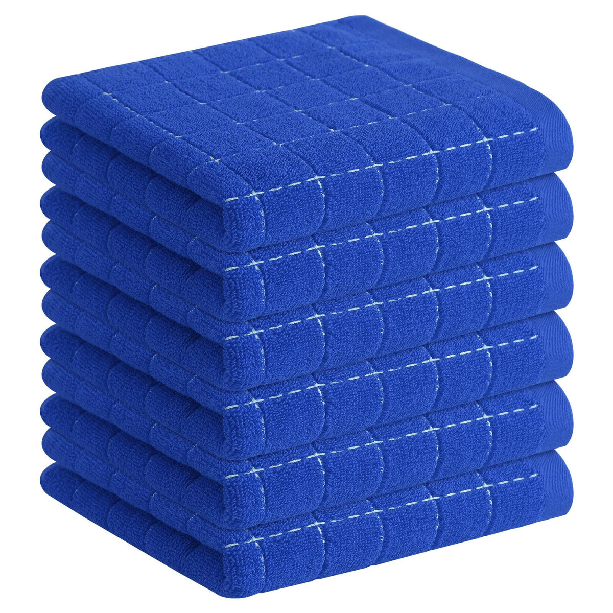 Homaxy 100% Cotton Terry Kitchen Towels, 4 Pack, Black