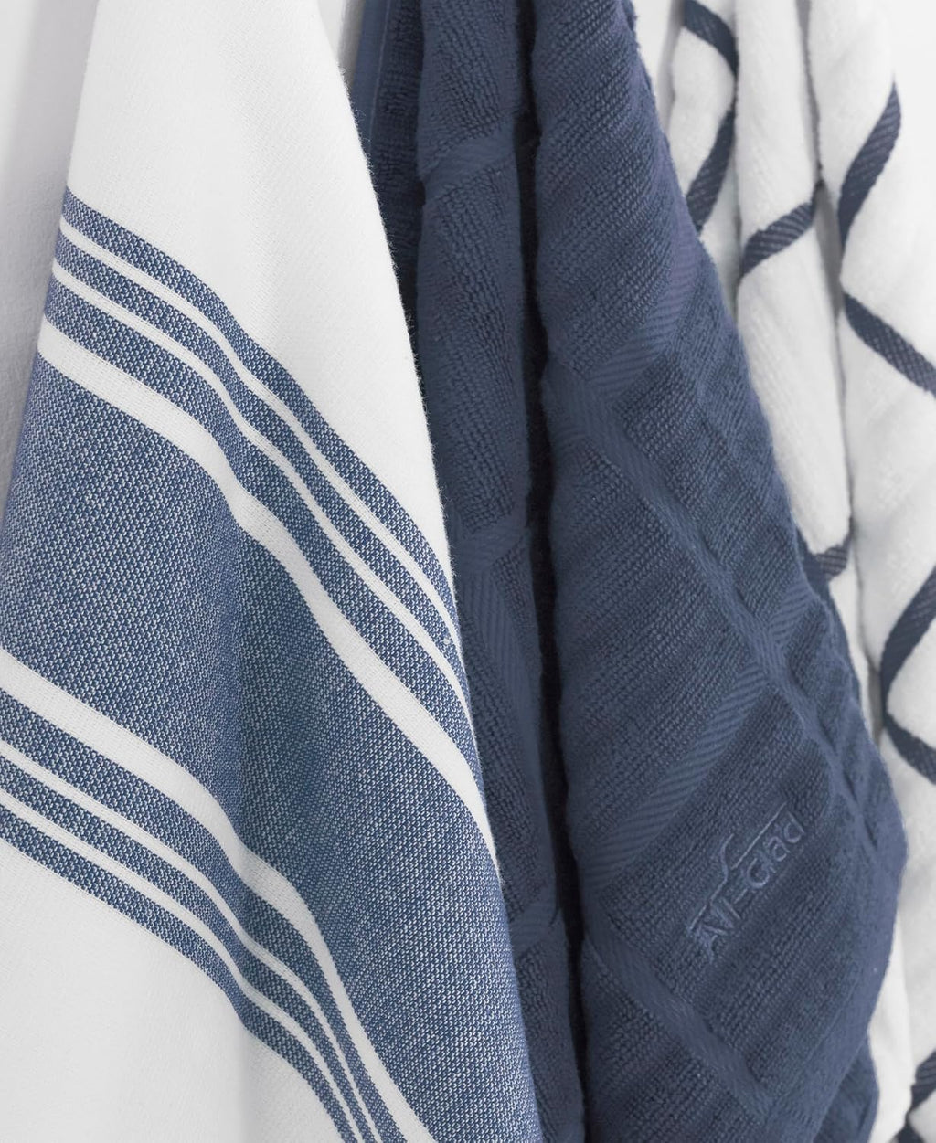 All-Clad Dual-Purpose Kitchen Towels: Highly Absorbent, Super Soft Long Lasting - 100% Cotton, 17"x30" Dish Towels for Cleaning & Drying Dishes, Pans, Glassware, or Countertops, (3-Pack), Indigo