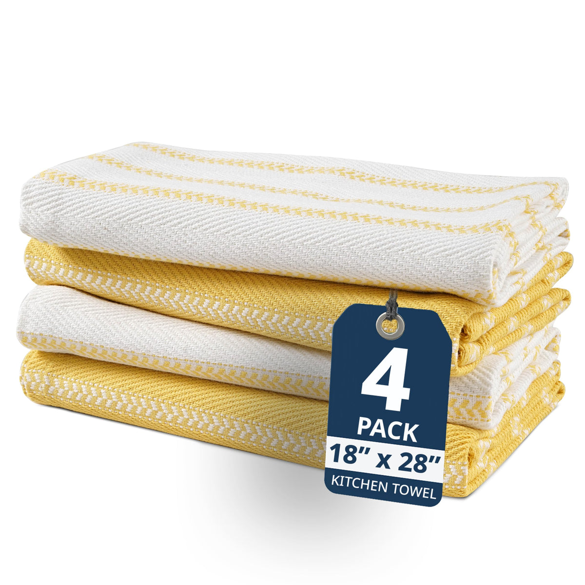 LANE LINEN 100% Cotton Kitchen Dish Cloths, Ultra Soft Absorbent Quick Drying Dish Towels, Multiweave Wash Cloths Dish Towel Sets, 13x28 Inches, 4 Pack - Grey