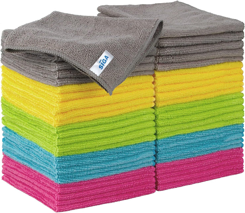 MR.SIGA Microfiber Cleaning Cloth, All Purpose Cleaning Towels, Pack of 50
