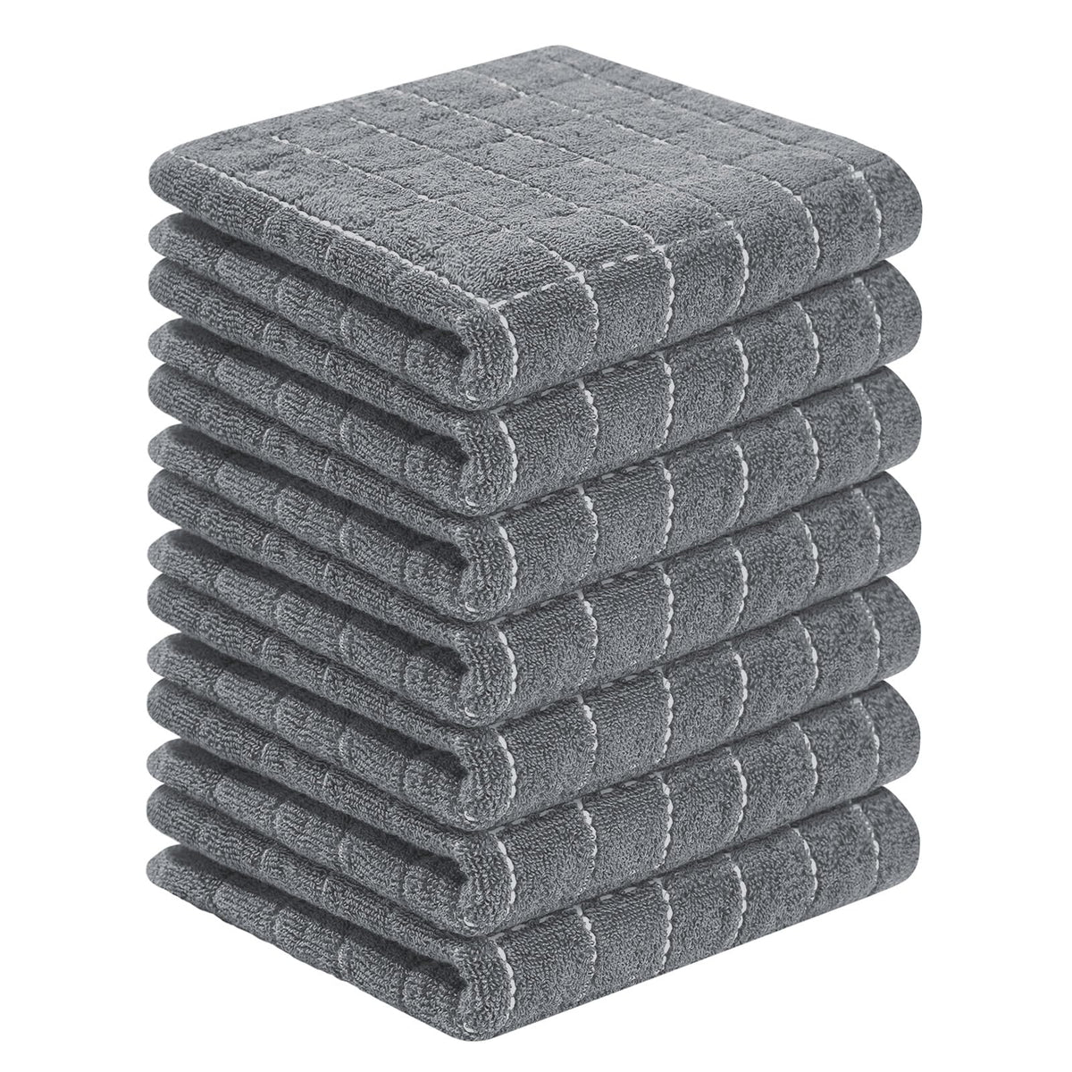 Homaxy 100% Cotton Terry Kitchen Towels, 2 Pack, Black