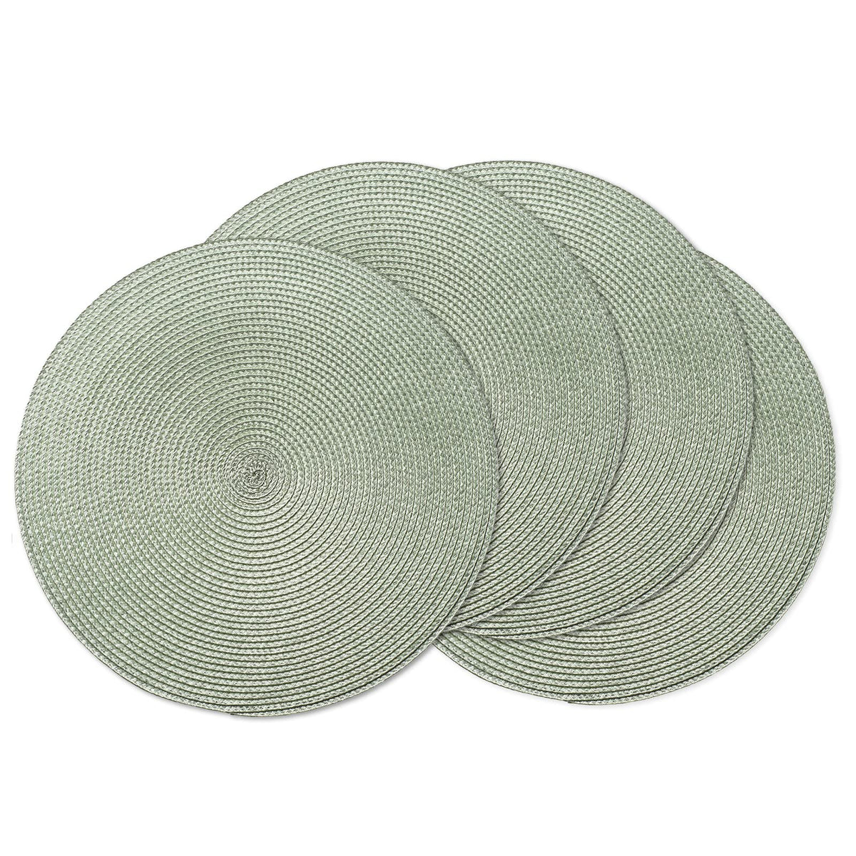 AHHFSMEI Round Placemats Set of 6 Heat Resistant Washable Non-Slip Woven Braided Table Mats for Dining Table Kitchen & Home Decor (Black)
