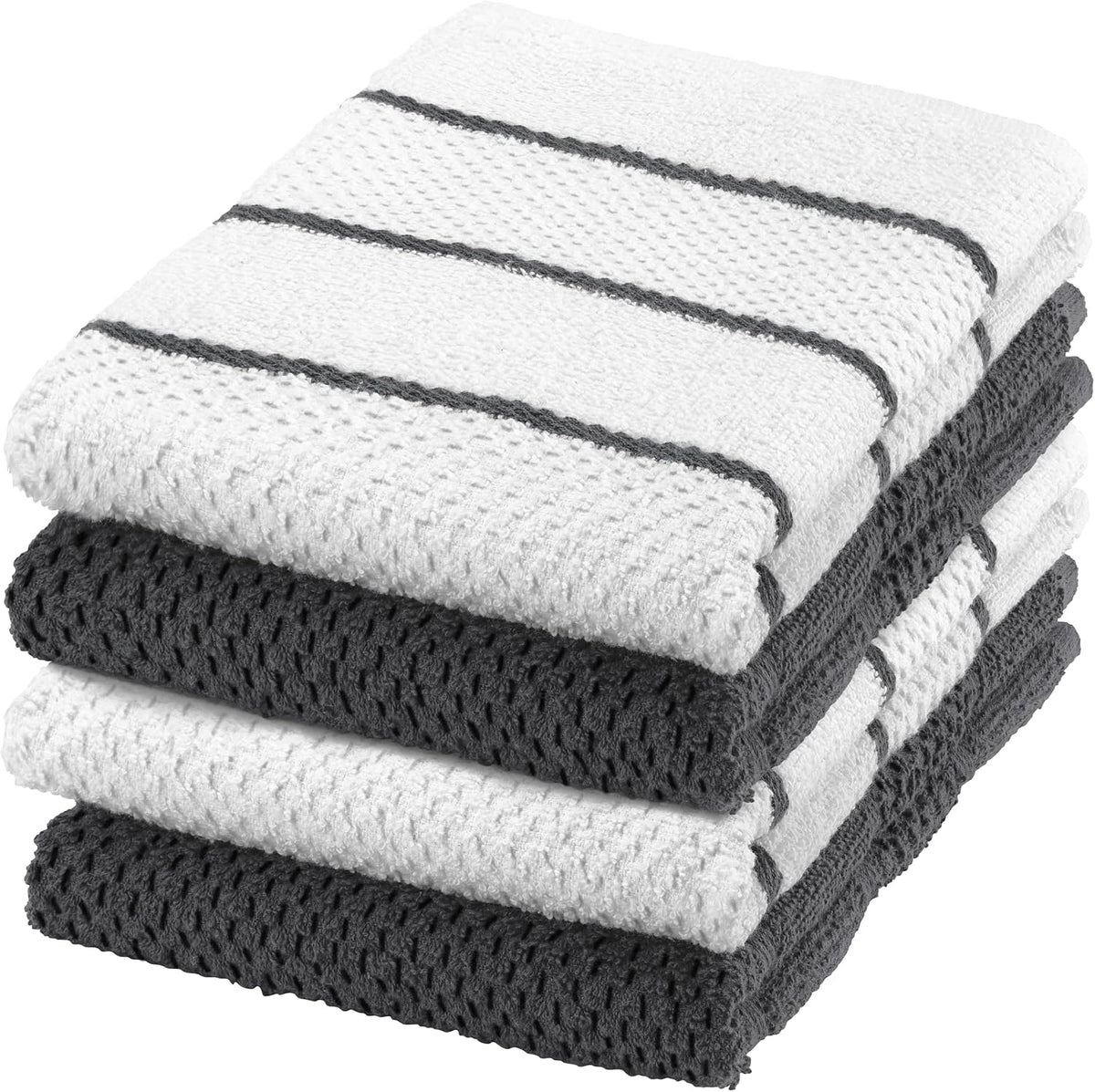 DecorRack 100% Cotton Terry Kitchen Towels, 16 x 19 in, Capuccino (4 Pack)