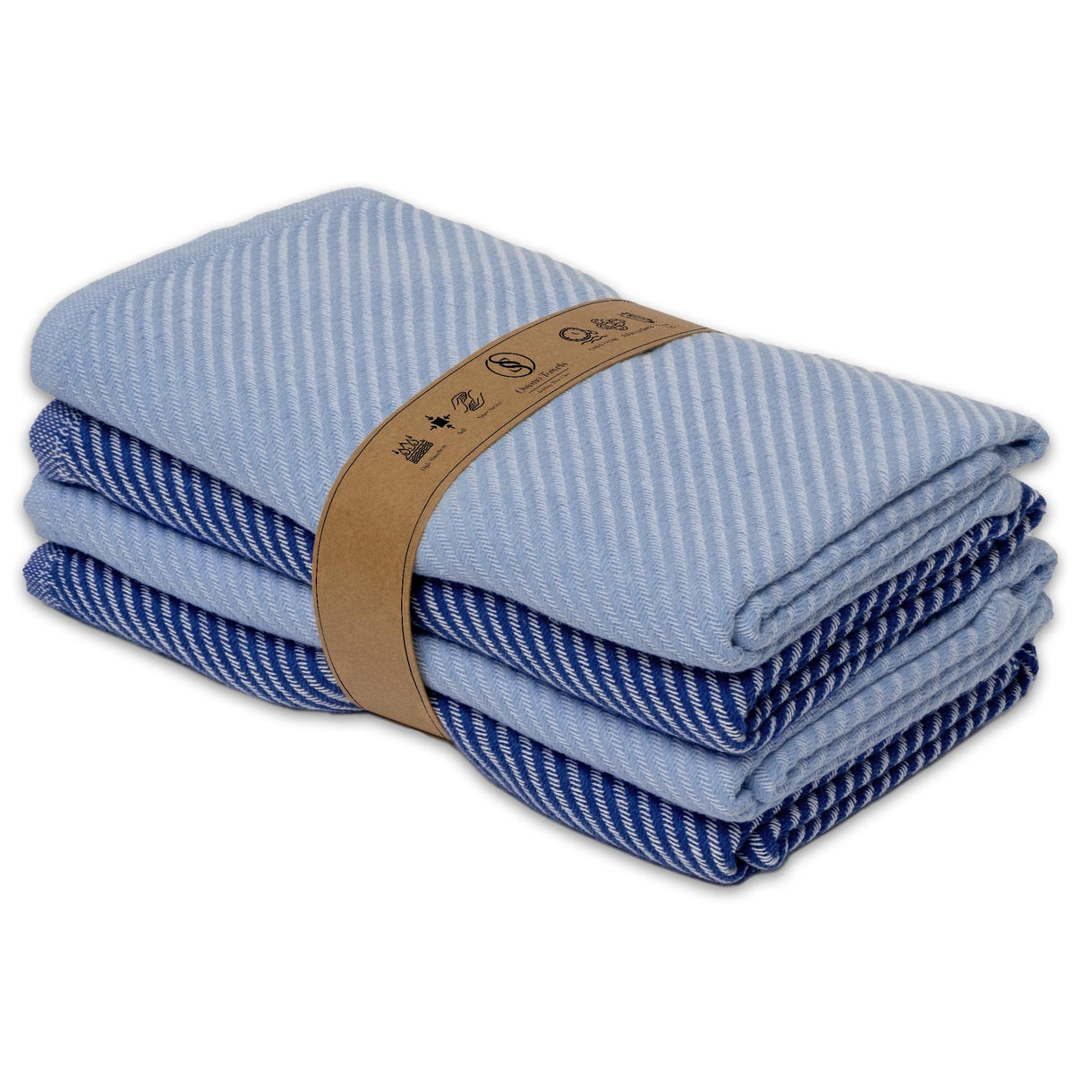 Ossano Kitchen Towels Set - 4 Pack, (20" x 30") - Boho & Decorative - Versatile as, Dish Towels for Drying Dishes, Drying Towels, Flour Sack Towel, Kitchen Cloths, Beige and Ecru
