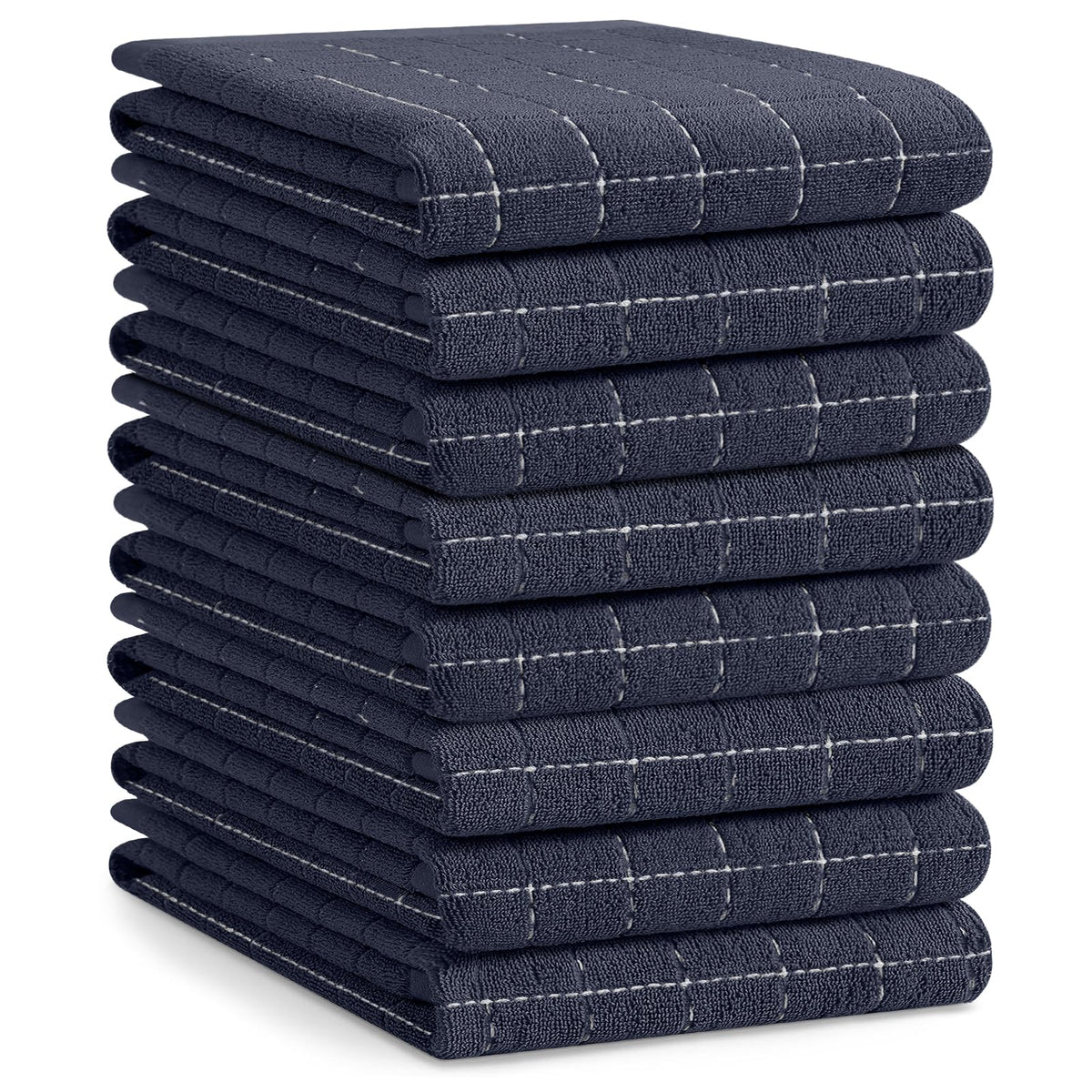 Homaxy 100% Cotton Terry Kitchen Towels, 4 Pack, Black