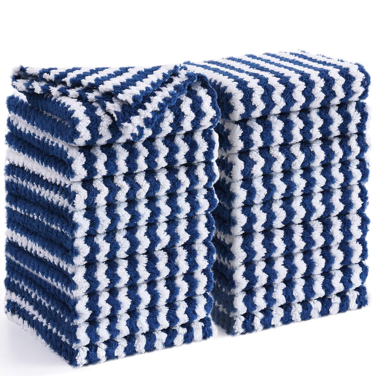 Homaxy 12 Pack Coral Velvet Dish Cloths, 10 x 10 inches, Dark Grey
