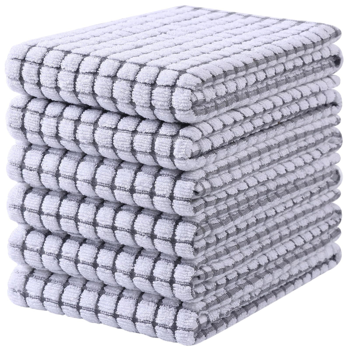 Mordimy Cotton 6 Pack Terry Kitchen Towels, 16 x 25 Inches