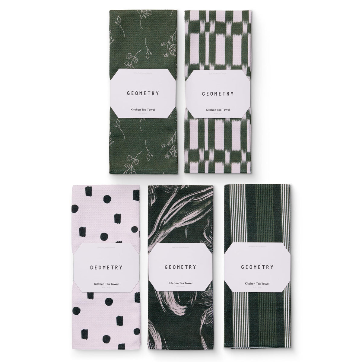 GEOMETRY Kitchen Tea Towels - Quick Dry Microfiber Dish Towels for Kitchen Every Bloom, 18" x 30" 2 Pack