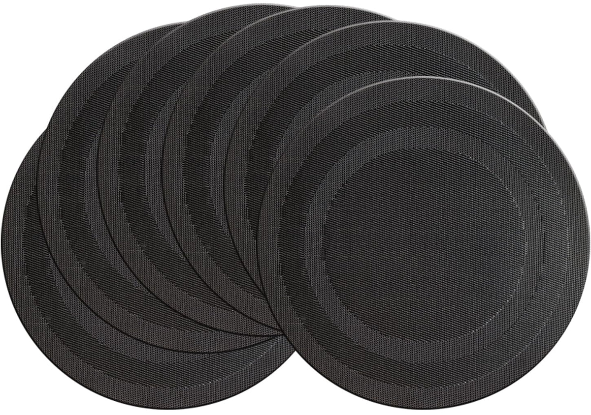 PIGCHCY Place Mats Heat-Resistant Non Slip Placemats Easy Wipe Clean Table Mats Woven Vinyl Placemats for Dining Table(Set of 6, Brown)