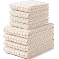 Homaxy Cotton Terry Kitchen Towels and Dishcloths Set of 8, Mixed Color