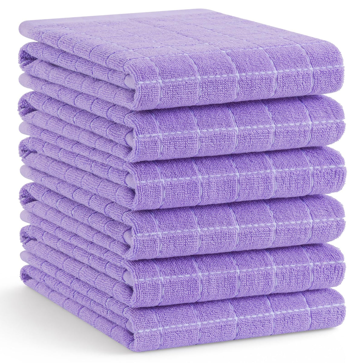 Homaxy 100% Cotton Terry Kitchen Towels, 4 Pack, Black