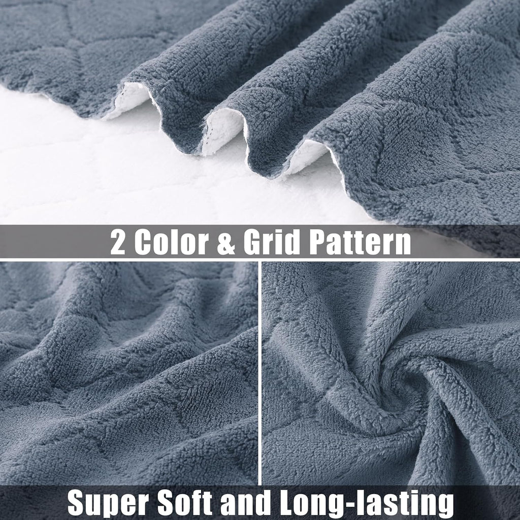 Mordimy 12 Pack Soft and Absorbent Kitchen Cloths, Dark Grey & White