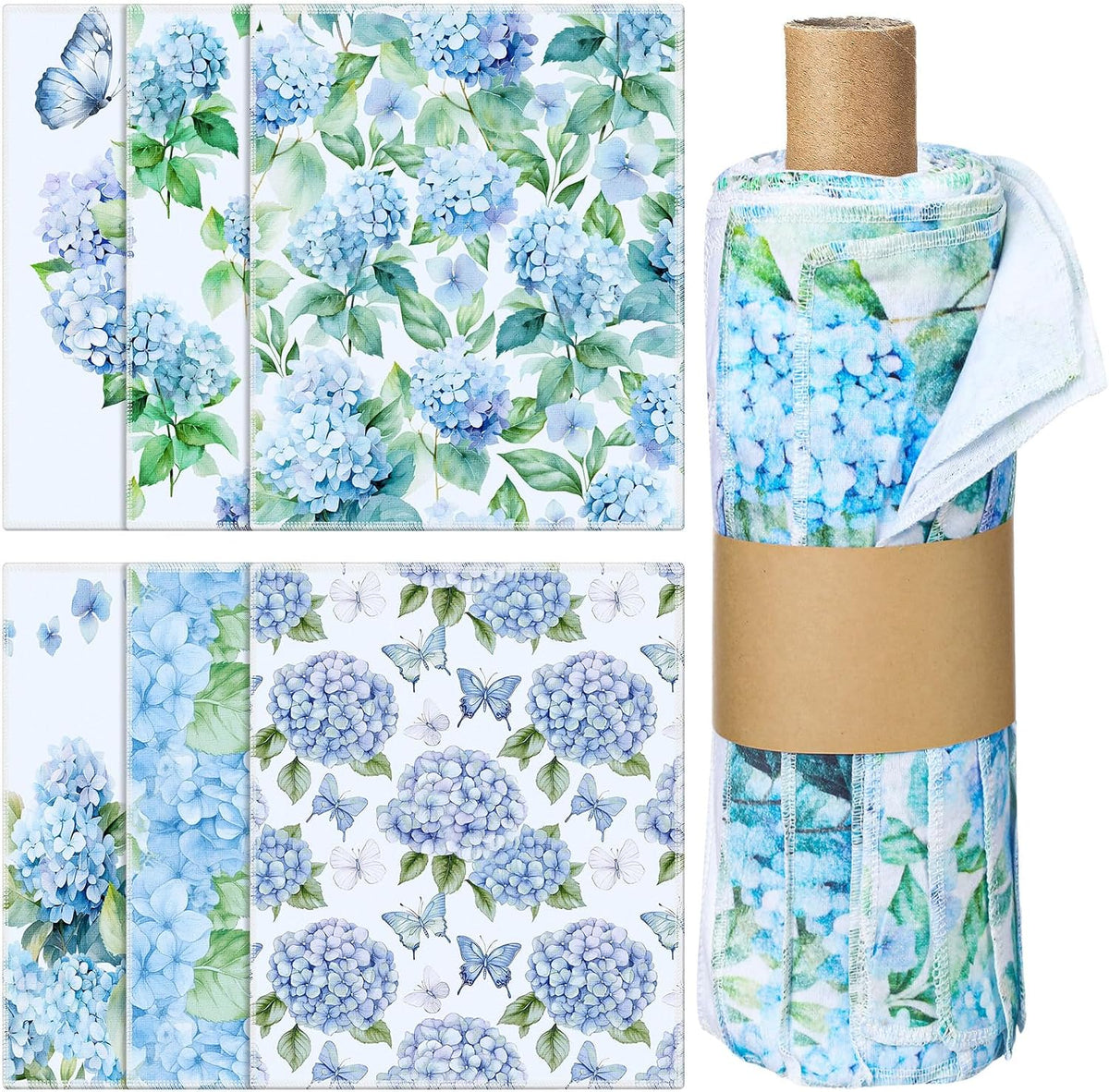 36 Pack Reusable Kitchen Cloths Cotton Towels, Hydrangea