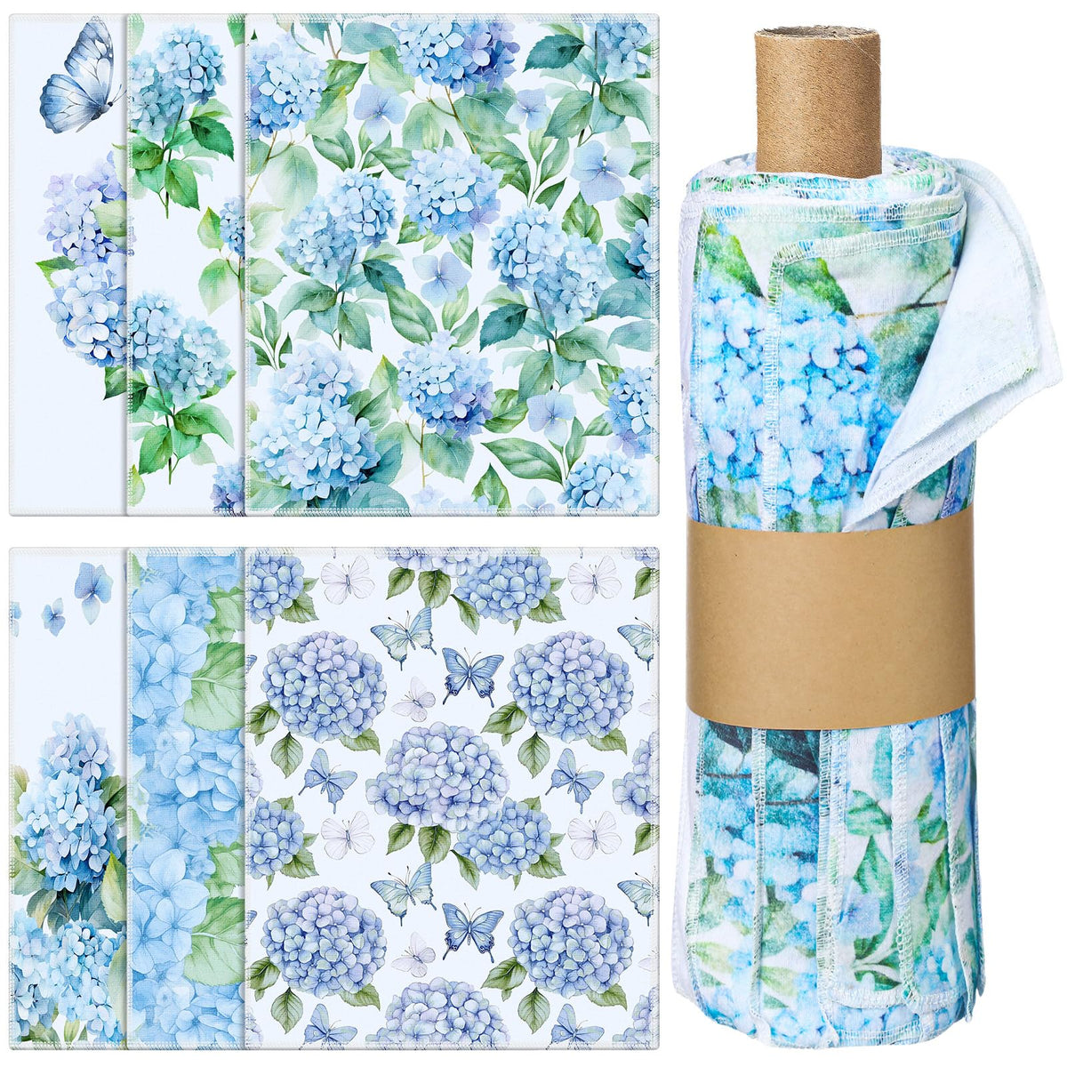 36 Pack Reusable Kitchen Cloths Cotton Towels, Hydrangea
