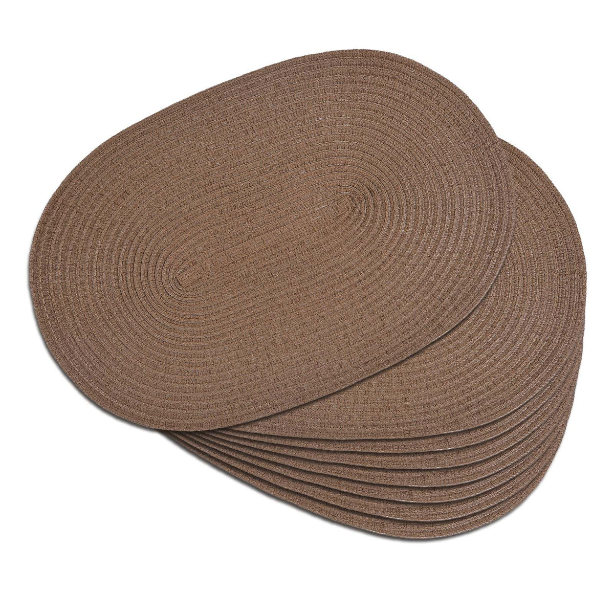 Placemats Set of 6, Woven Oval Braided Dining Table Mats(Brown)