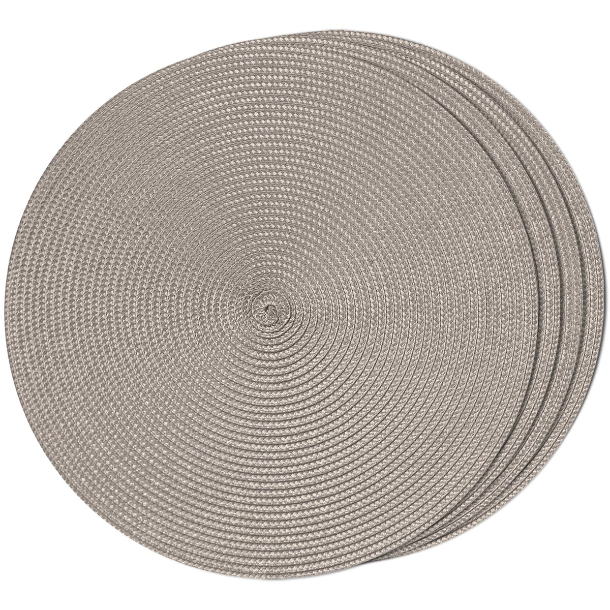 FunWheat Round Braided Placemats Set of 6 Table Mats for Dining Tables Woven Washable Non-Slip Place mats 15 in(Blue, 6pcs)