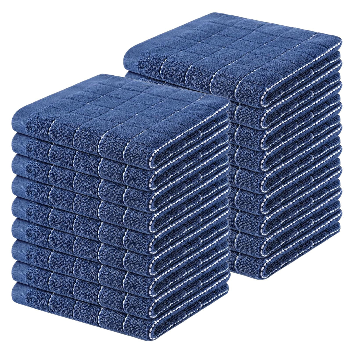 Homaxy 100% Cotton Terry Kitchen Towels, 4 Pack, Black