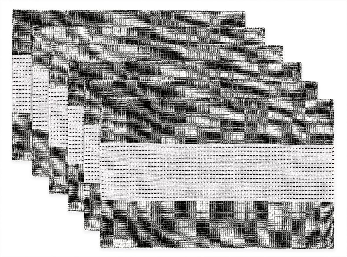 Wracra Linen Placemats, 12 x 18 Inch Set of 4 Placemats, Farmhouse Macrame Place Mats for Kitchen Table and Heat Resistant-Hemstitch Light Coffee 4PCS