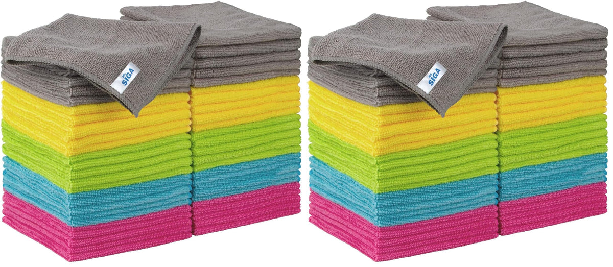 MR.SIGA Microfiber Cleaning Cloth, All Purpose Cleaning Towels, Pack of 50