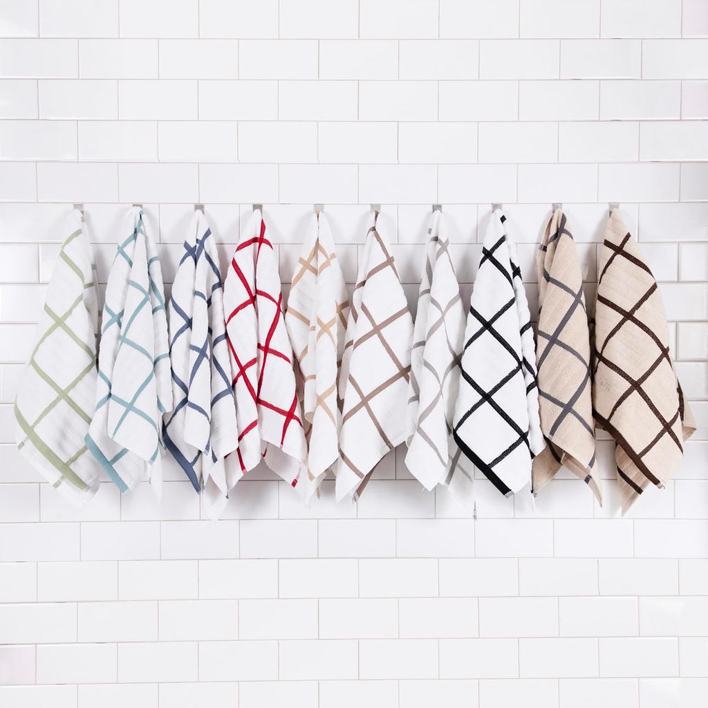All-Clad Checked Kitchen Towel: Highly Absorbent, Super Soft Long Lasting - 100% Cotton, 17"x30" Tea Towel for Cleaning & Drying Dishes, Pans, Glassware, or Countertops, (1-Pack), Rainfall